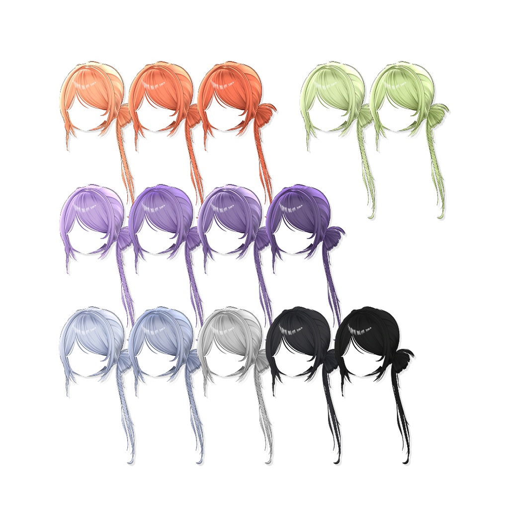 【🎀SALE🎀】 【7 アバター対応】【VRC Hair】 Side Braid Bun Hair