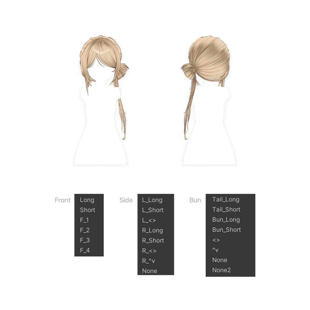 【🎀SALE🎀】 【7 アバター対応】【VRC Hair】 Side Braid Bun Hair