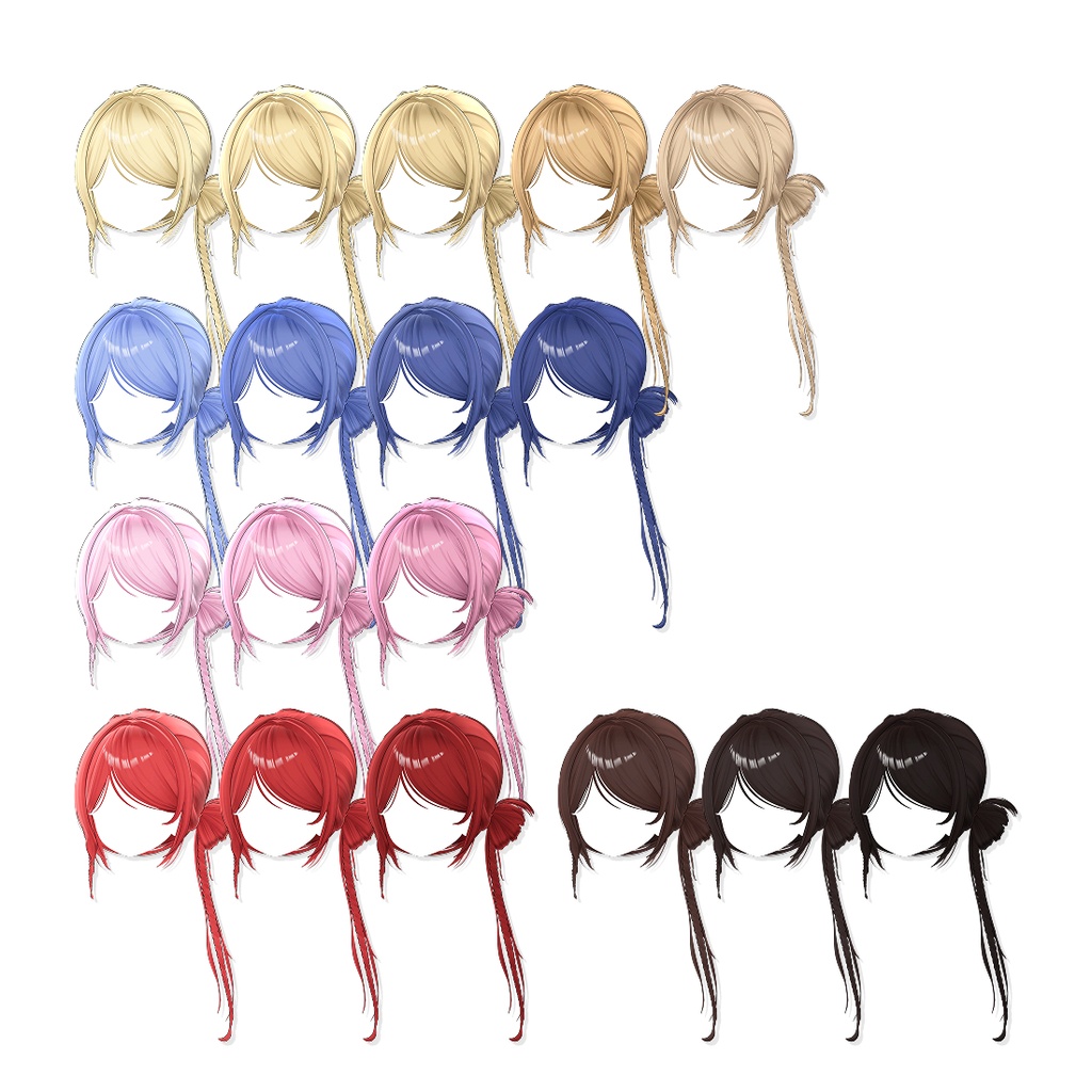 【🎀SALE🎀】 【7 アバター対応】【VRC Hair】 Side Braid Bun Hair