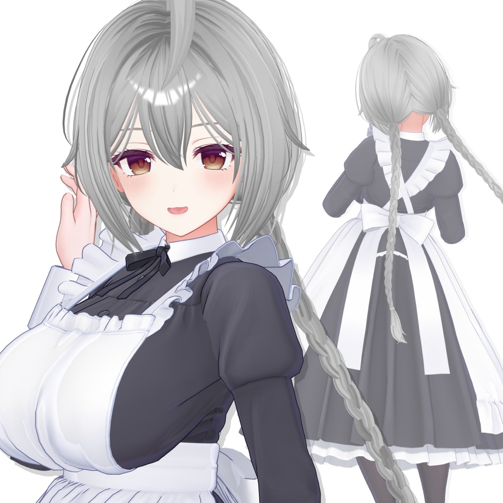 【9 アバター対応】【VRC Hair】 Braid Twintail Hair