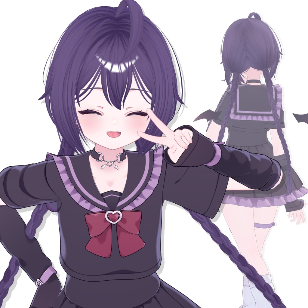 【9 アバター対応】【VRC Hair】 Braid Twintail Hair