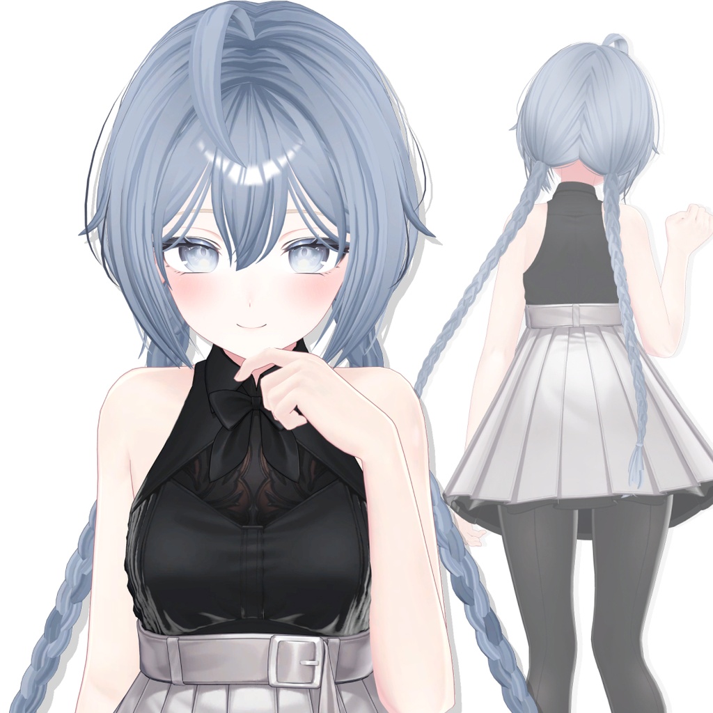 【9 アバター対応】【VRC Hair】 Braid Twintail Hair