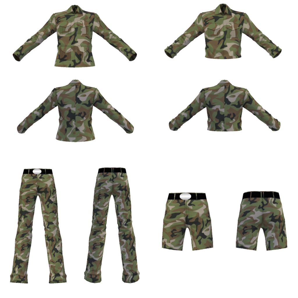 【無料版有】迷彩服&作業着【VRoid】