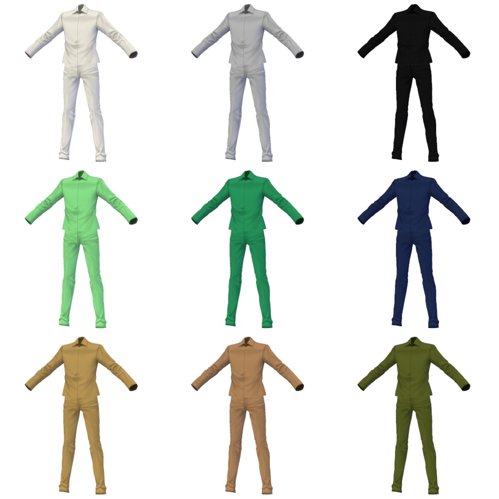 【無料版有】迷彩服&作業着【VRoid】