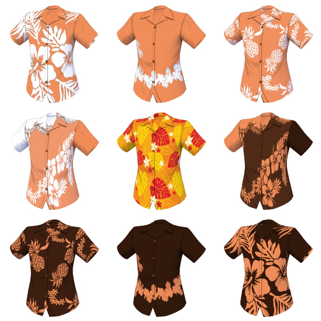 【無料版有】アロハシャツ【VRoid】