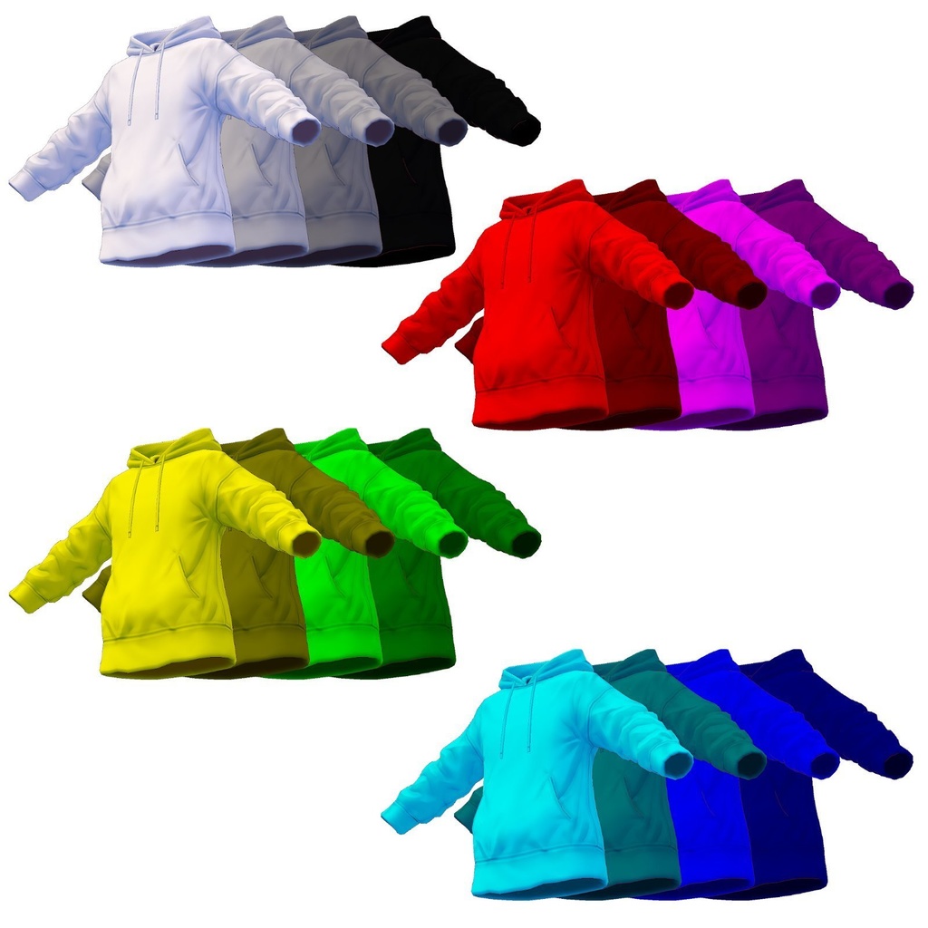 【無料】シンプルパーカーセット【VRoid】