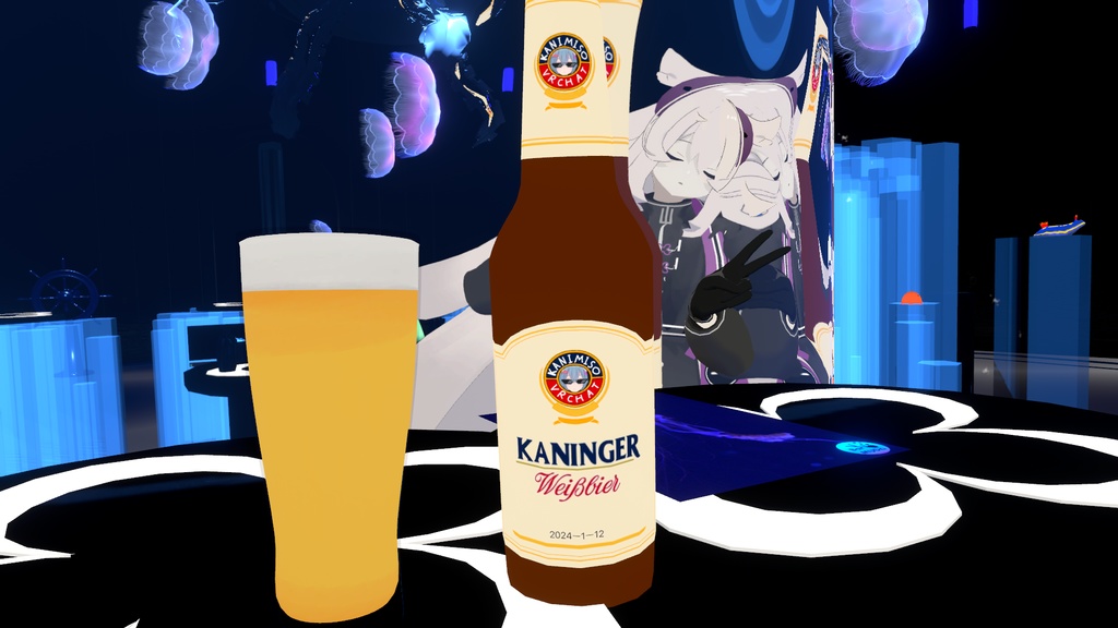 ラベルを変えられるビール瓶