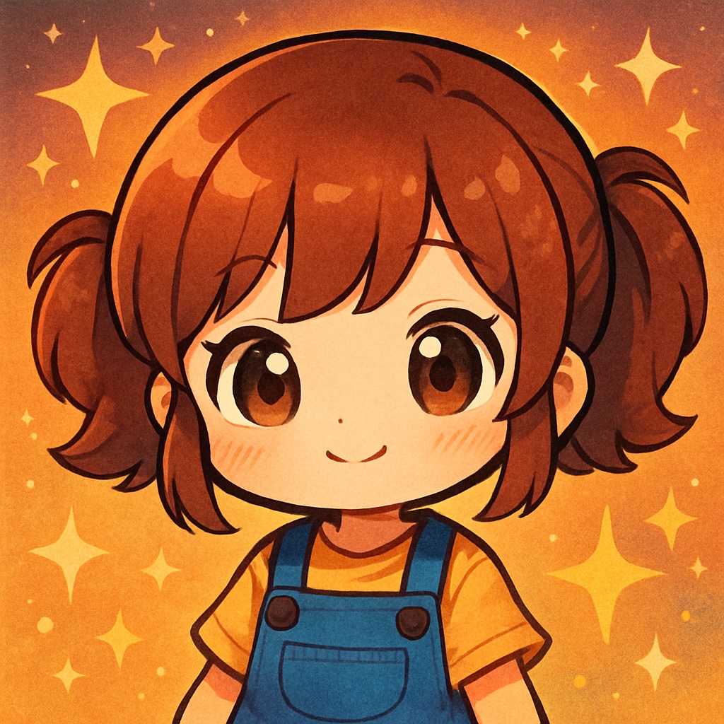 チビキャラクター・アイコン素材 – かわいい大きな瞳のChibi Girl