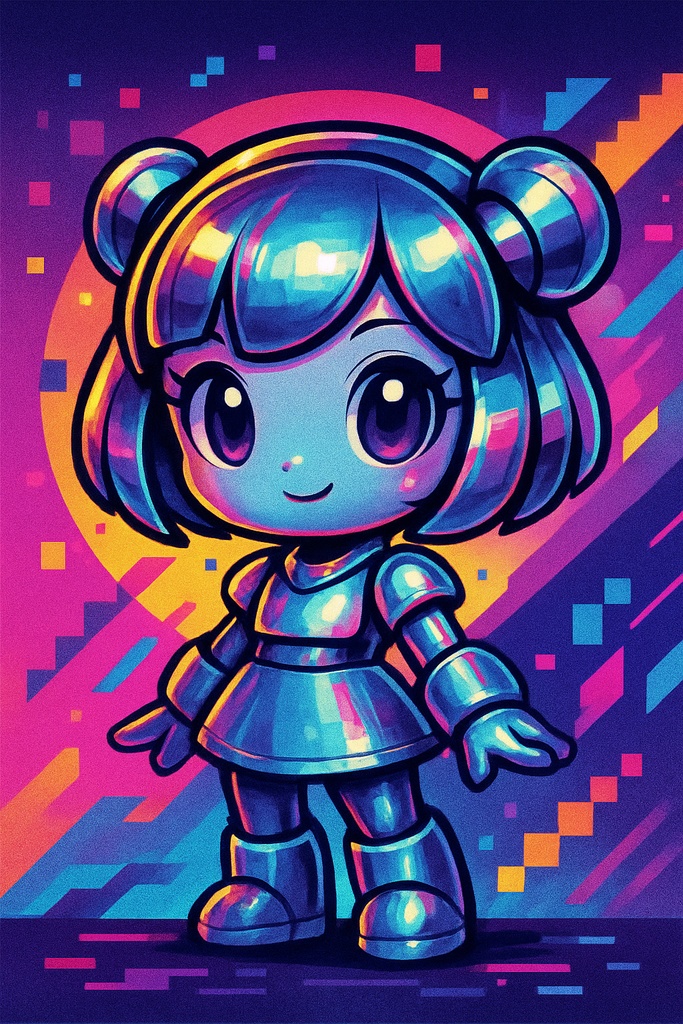 メタリック・チビキャラロボ Metallic Chibi Robot Girl