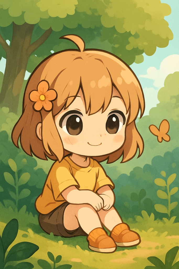 森のチビキャラ・癒しイラスト素材 | Forest Chibi Character Art