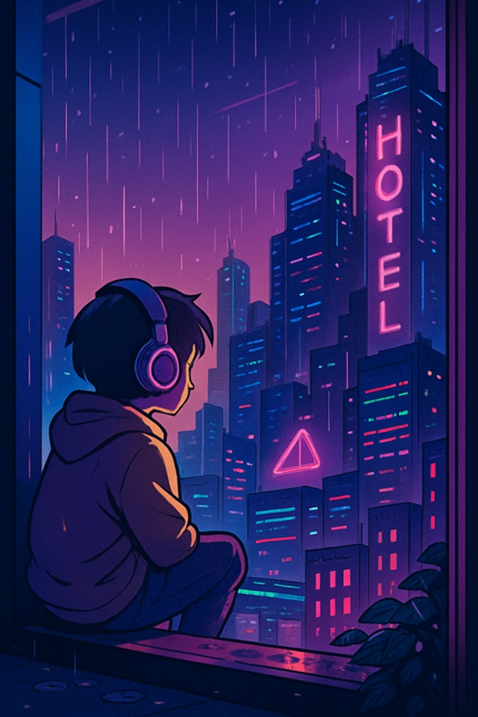 Lo-Fi City Night - 雨とネオンのチルシーン