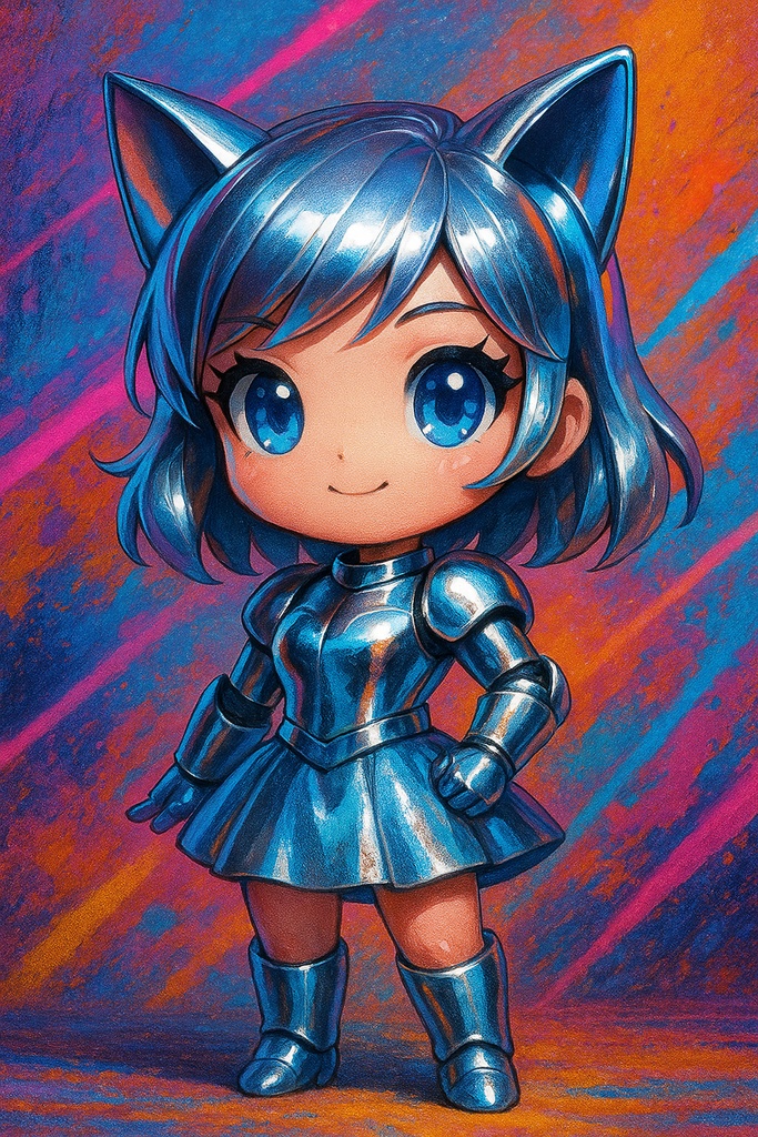 メタリック・チビキャラ – Metallic Chibi Catgirl