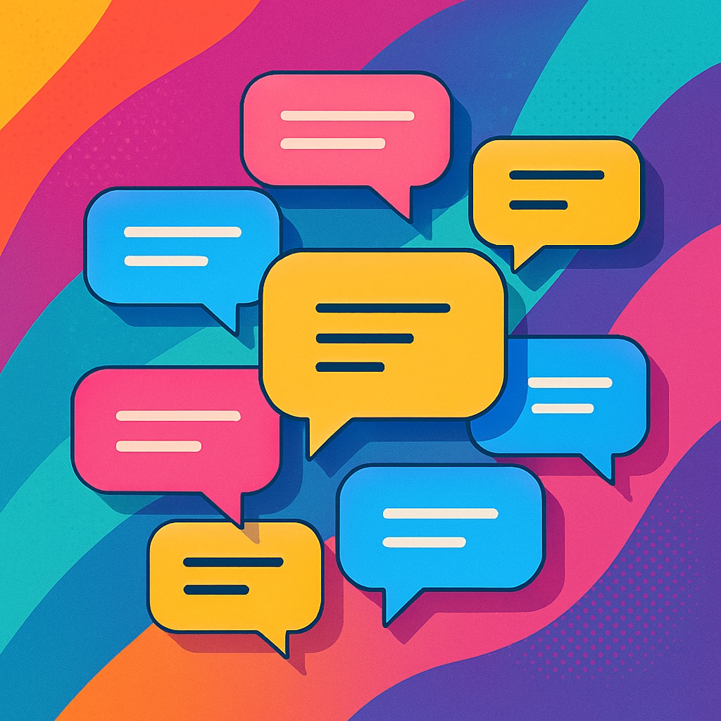 カラフル・チャットバブル素材｜Colorful Chat Bubble