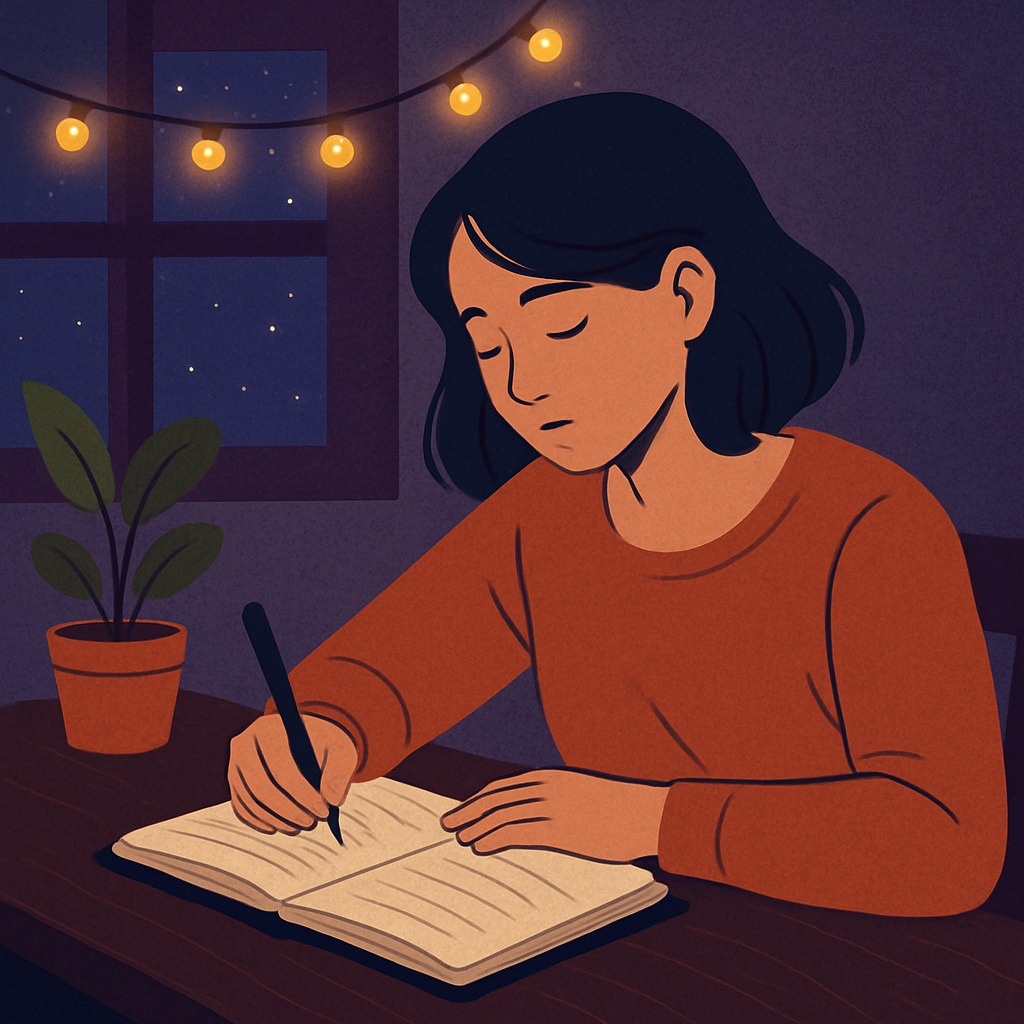 夜の執筆タイム・ルームイラスト|Night Writing Time  2枚セット