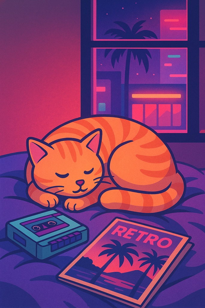 【AIイラスト8枚セット】シティポップ×チルライフスタイル コレクション AI Citypop Chill Life: 8-piece Retro Illustration Set