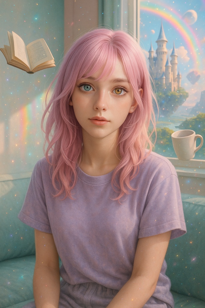 ドリームコア×ファンタジー少女 19枚AIイラストセット