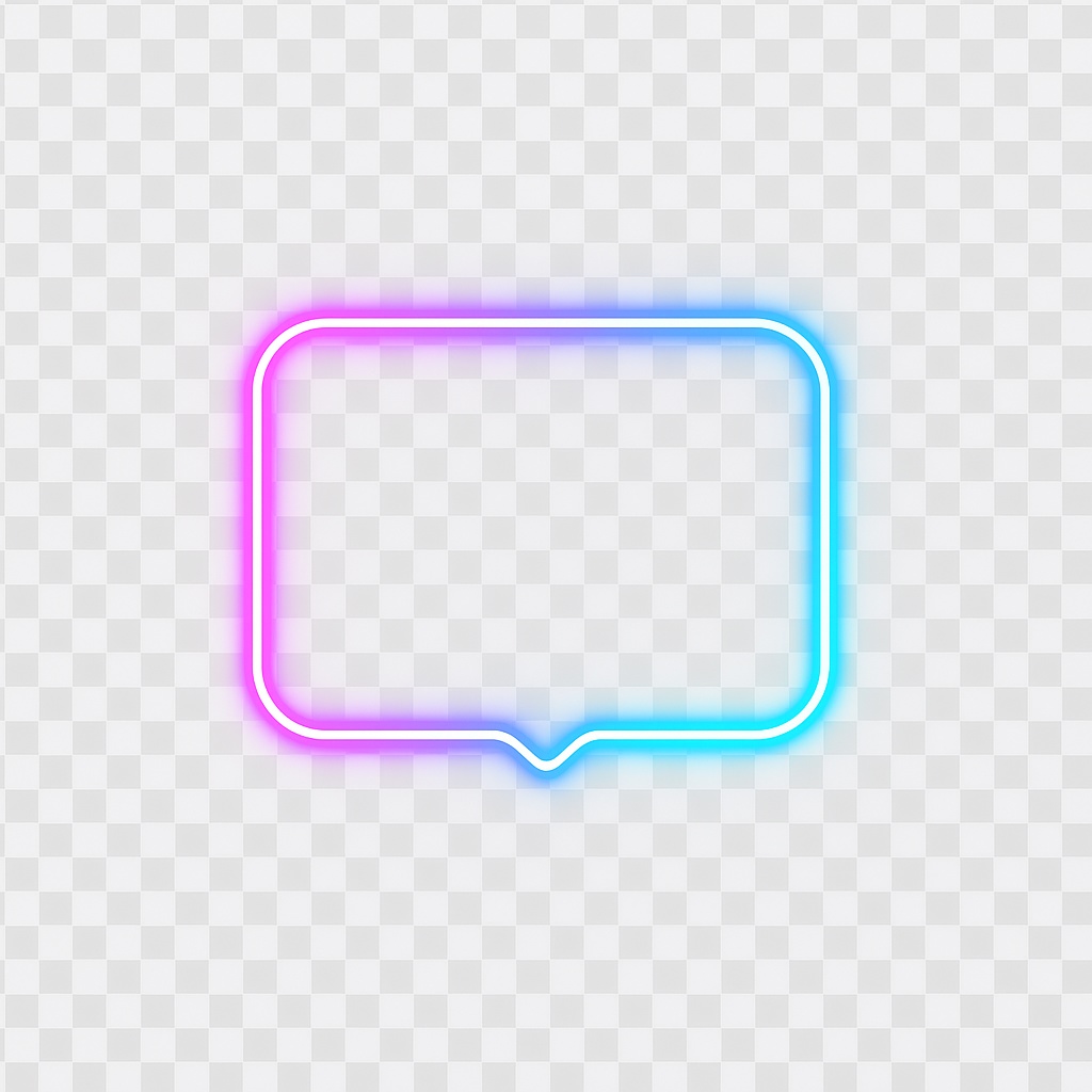 ネオン吹き出し&フレーム8種セット - サイバー会話・動画演出・配信向け