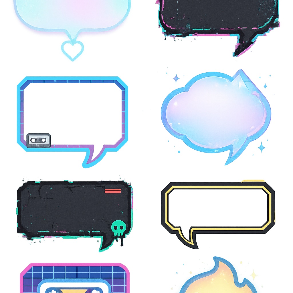 AI生成・サイバー吹き出し・多系統コレクションセット