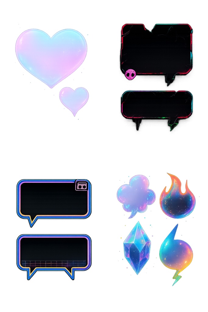 AI生成・サイバー吹き出し・多系統コレクションセット