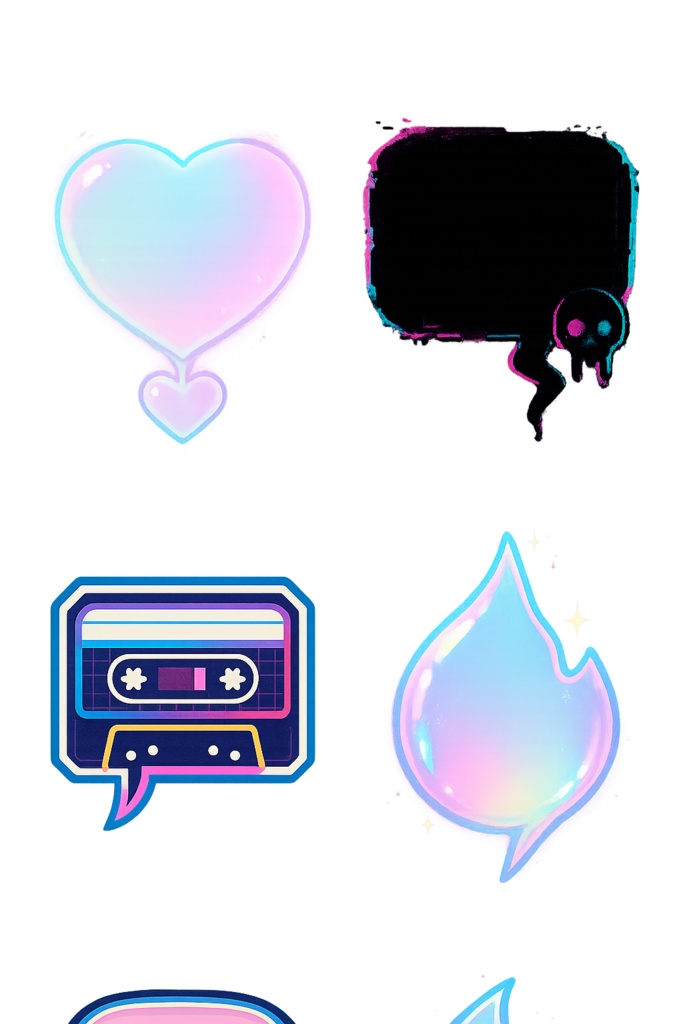 AI生成・サイバー吹き出し・多系統コレクションセット