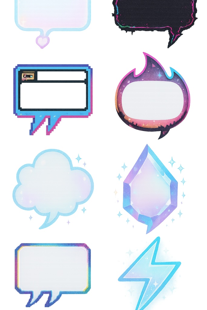 AI生成・サイバー吹き出し・多系統コレクションセット