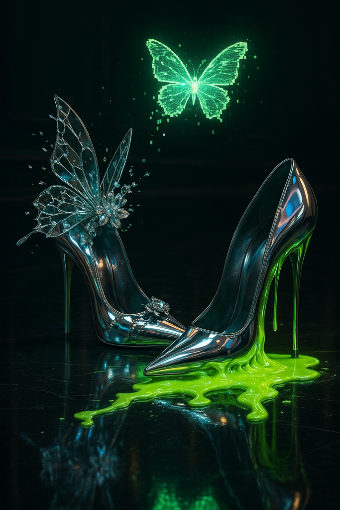 ネオン蝶とガラス細工の幻想アイテム30点壁紙セット – 闇ポップ毒菓子の遺産