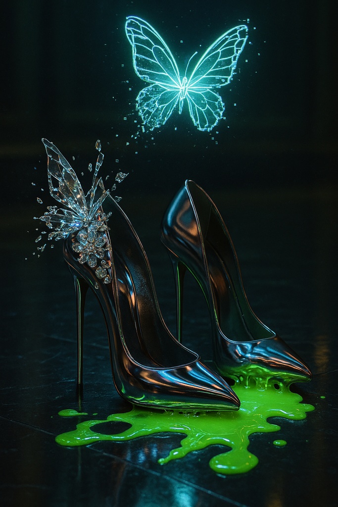 ネオン蝶とガラス細工の幻想アイテム30点壁紙セット – 闇ポップ毒菓子の遺産