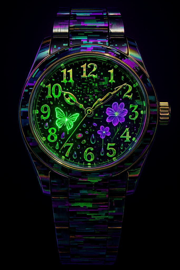 ネオン蝶とガラス細工の幻想アイテム30点壁紙セット – 闇ポップ毒菓子の遺産