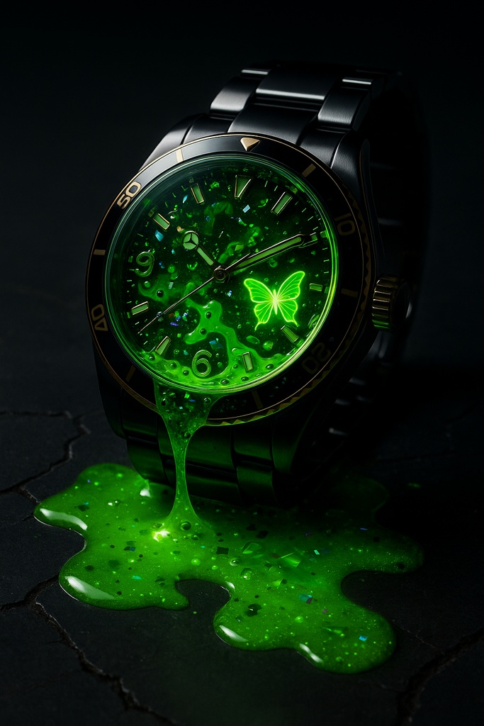 ネオン蝶とガラス細工の幻想アイテム30点壁紙セット – 闇ポップ毒菓子の遺産