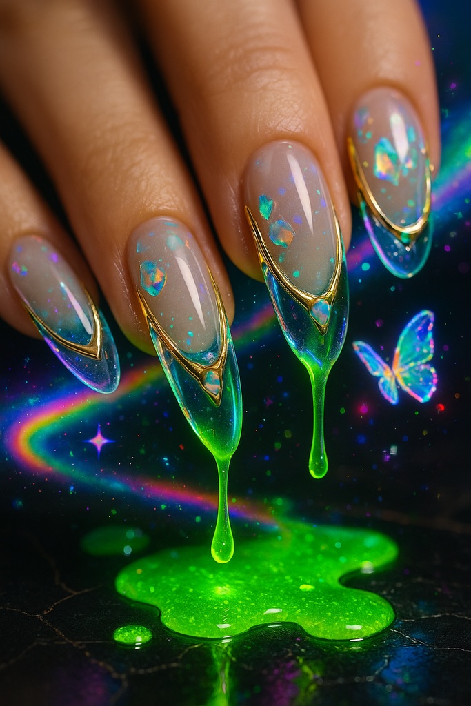 ネオン蝶とガラス細工の幻想アイテム30点壁紙セット – 闇ポップ毒菓子の遺産