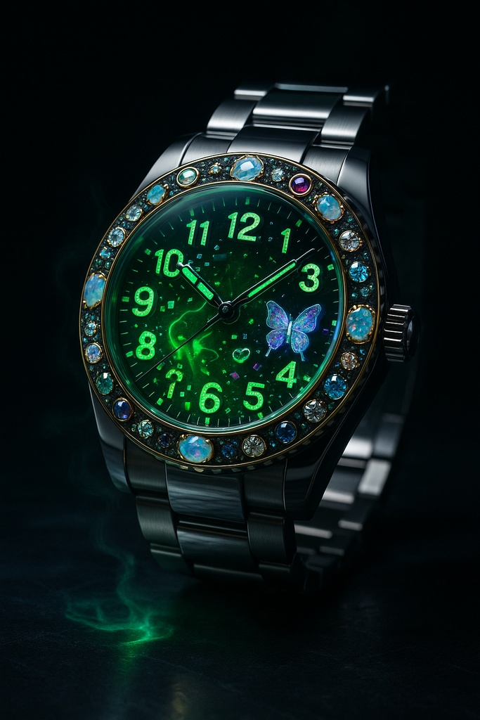 ネオン蝶とガラス細工の幻想アイテム30点壁紙セット – 闇ポップ毒菓子の遺産