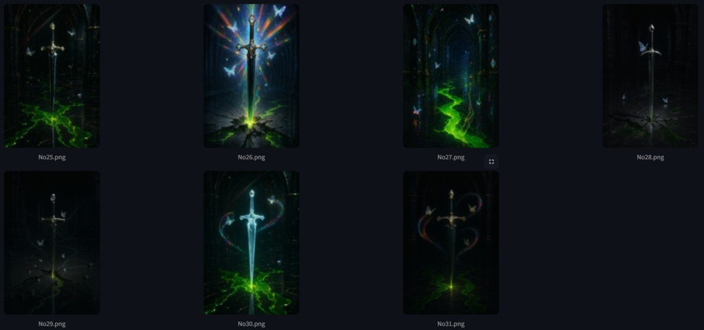 伝説のクリスタルソードと魔法の蝶 — 闇ダンジョンセット(全31枚)