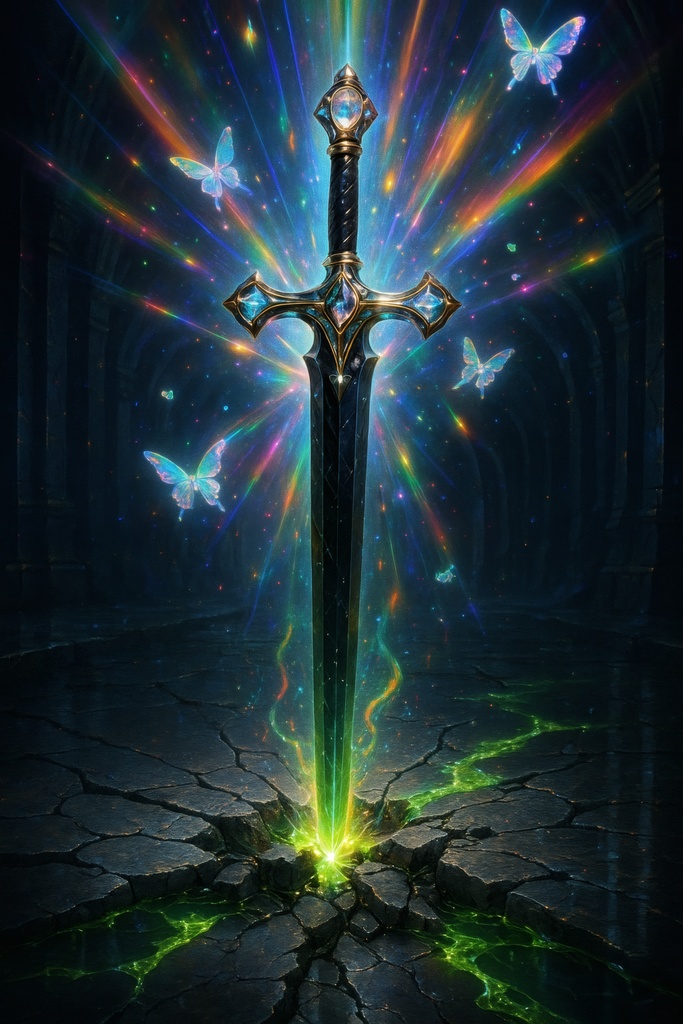 伝説のクリスタルソードと魔法の蝶 — 闇ダンジョンセット(全31枚)