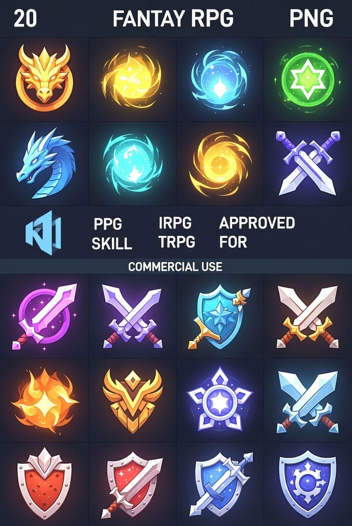 【50個限定】ファンタジーRPGスキルアイコンコレクション / Fantasy RPG Skill Icons Collection
