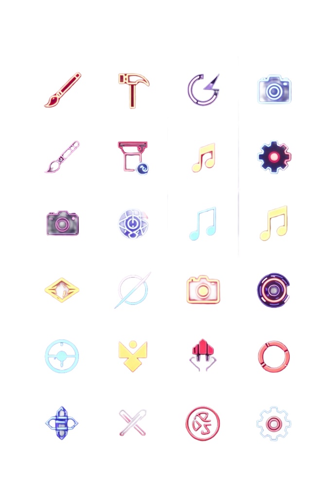 ネオン・クリスタルアイコンセット / Neon Crystal Icon Set
