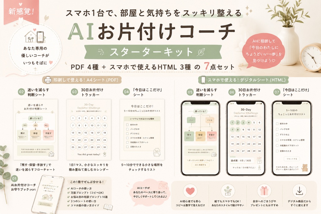 💖 【新感覚】スマホ1台で、部屋と気持ちを少しずつスッキリ。