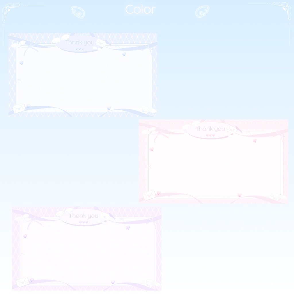 ✦期間限定/Xのフォロワー様へ無料配布中✦ パステルリボンなサンクスカード✦