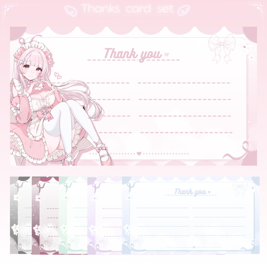✦期間限定／Xのフォロワー様へ無料配布中✦ リボンなサンクスカード✦