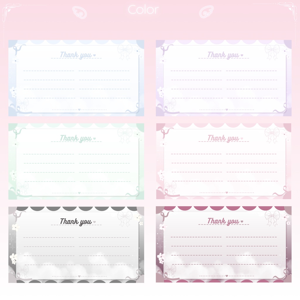 ✦期間限定/Xのフォロワー様へ無料配布中✦ リボンなサンクスカード✦