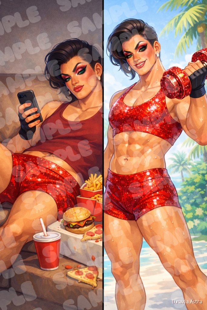 5分やる女 vs 0分の女｜ダイエット習慣化イラスト