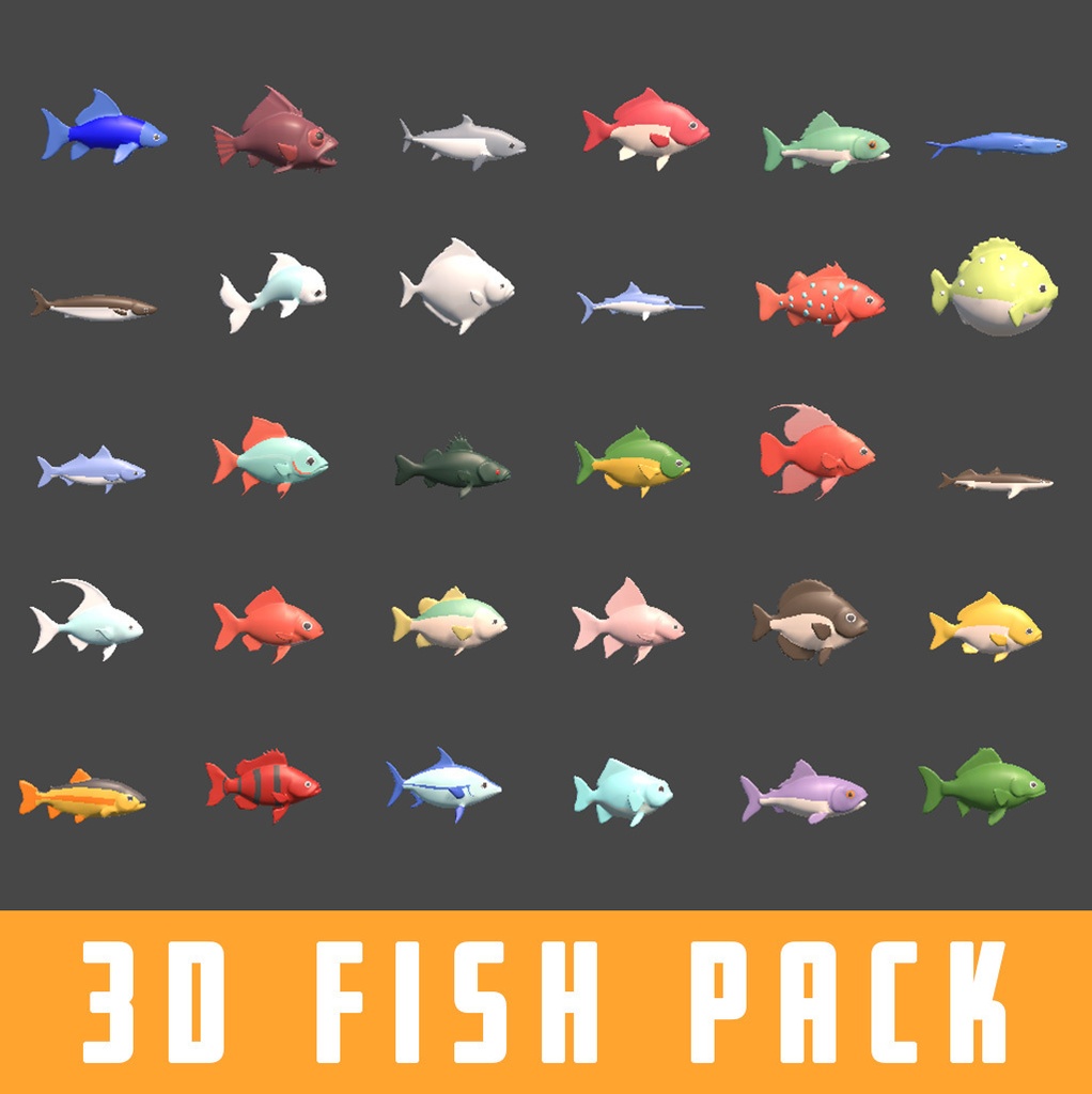 【3Dモデル】魚パック30点