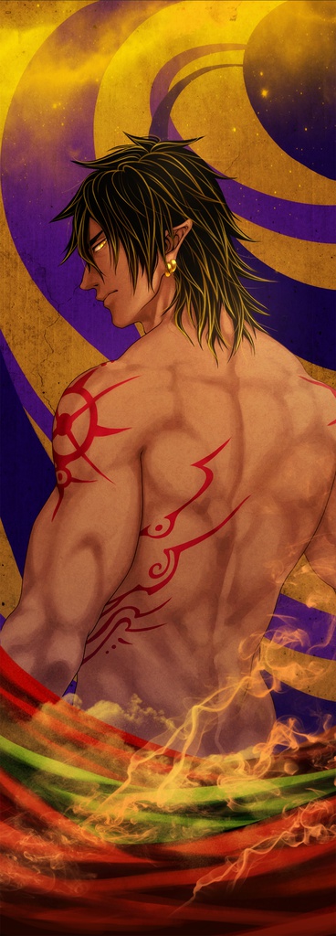 【死にたがりと魔物】黒鷹・ミニタペストリー