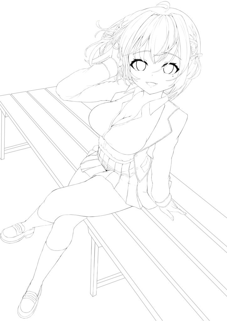 春イラストの塗り絵