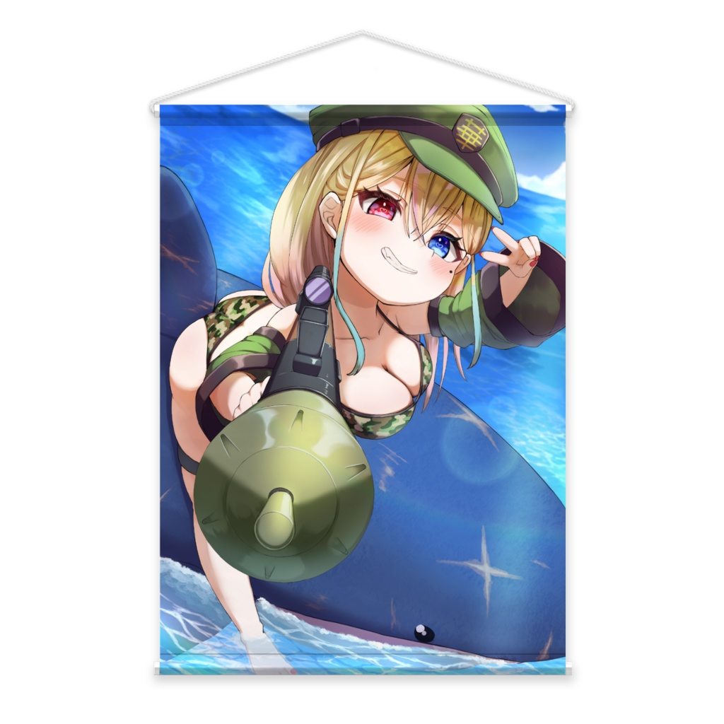 アマチ大佐サメ討伐作戦タペストリー!🦈(白ギャル)