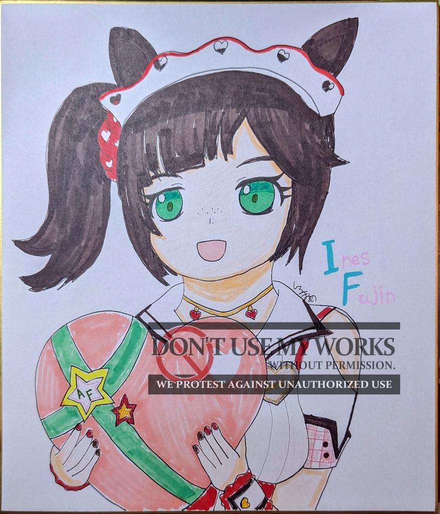 直筆イラスト色紙(大)/アイネスフウジン