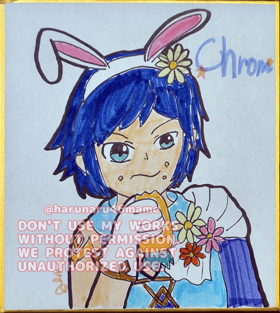 直筆イラスト色紙(小)/クロム