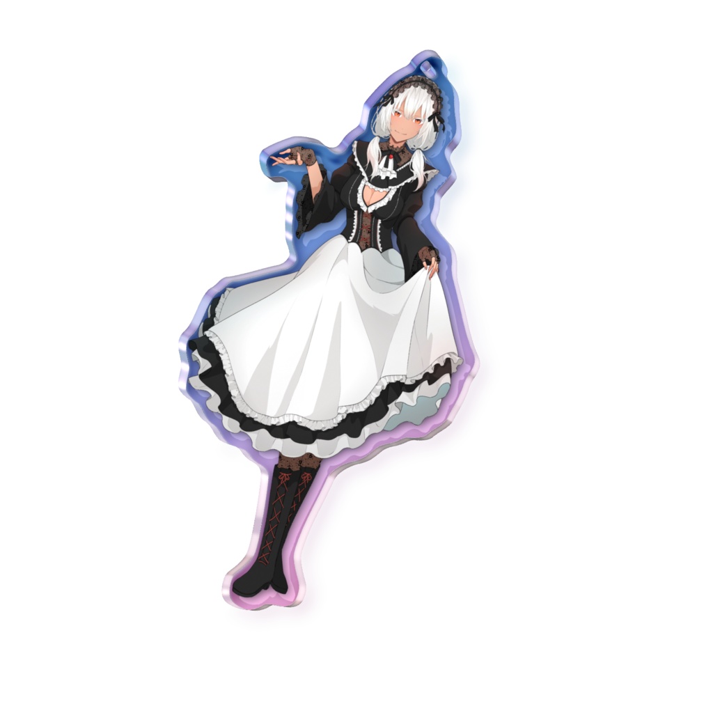 「メイド衣装」オーロラアクリルキーホルダー