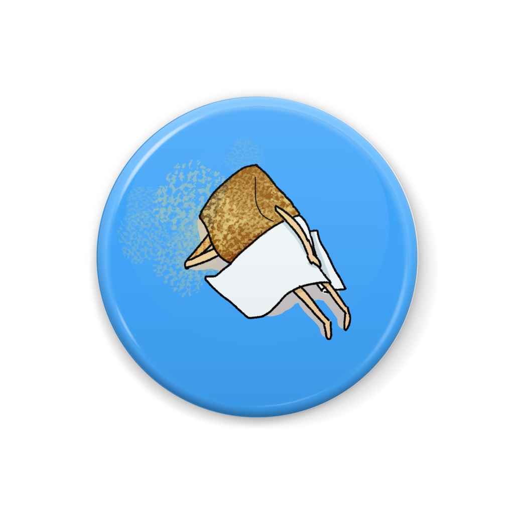 疲れた黒糖きな粉飴缶バッジ