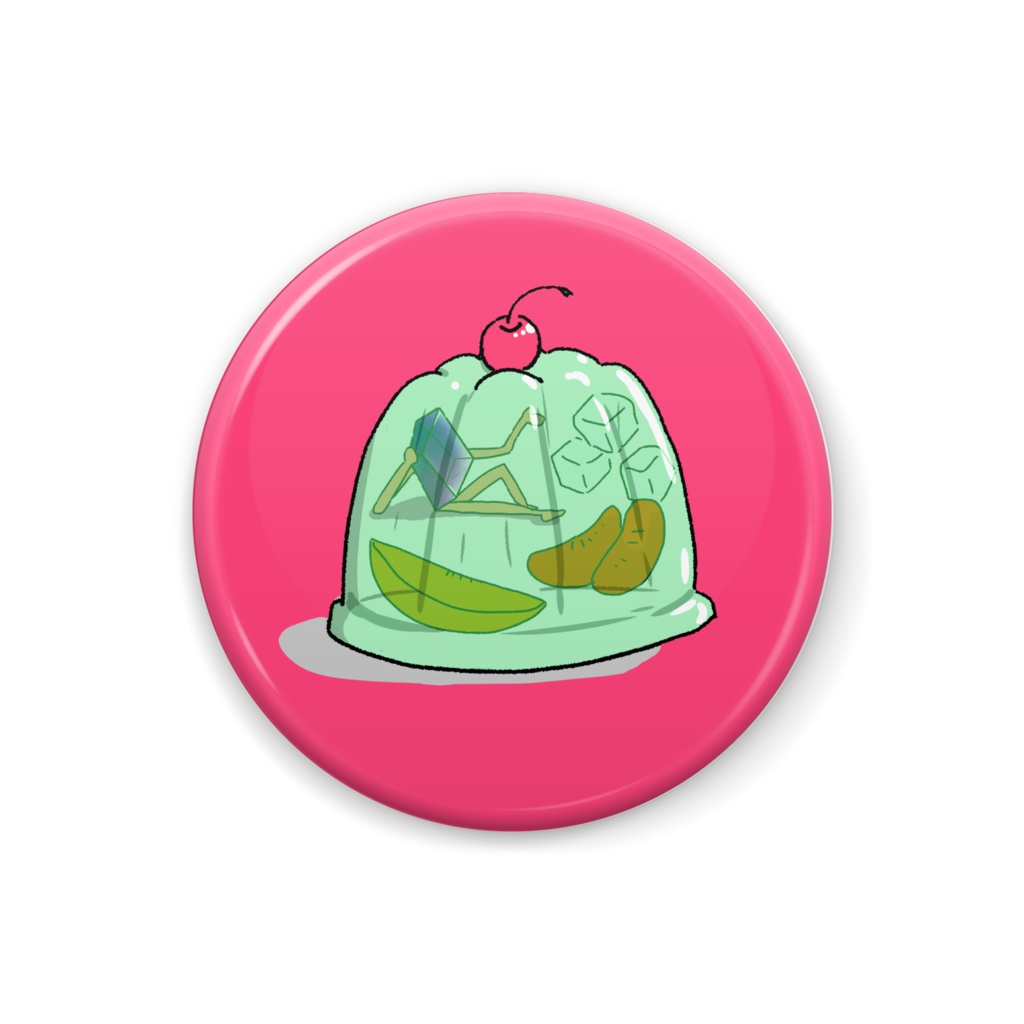 琥珀糖のゼリー寄せ缶バッジ