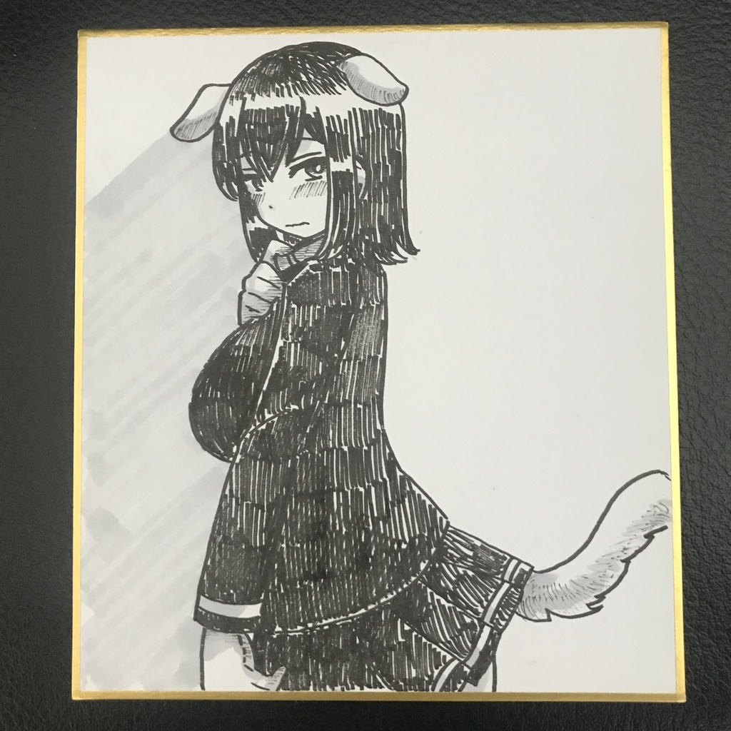 【ミニ色紙】犬耳尻尾あきつ丸